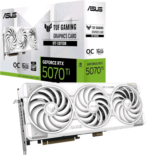 ASUS TUF-RTX5070TI-O16G-BTF-WHITE NVIDIA GEFORCE RTX 5070 Ti 16 GB GDDR7 TRIPLE FAN PCI Express 5.0 - 2 x HDMI 3 x DISPLAYPORT BIANCO